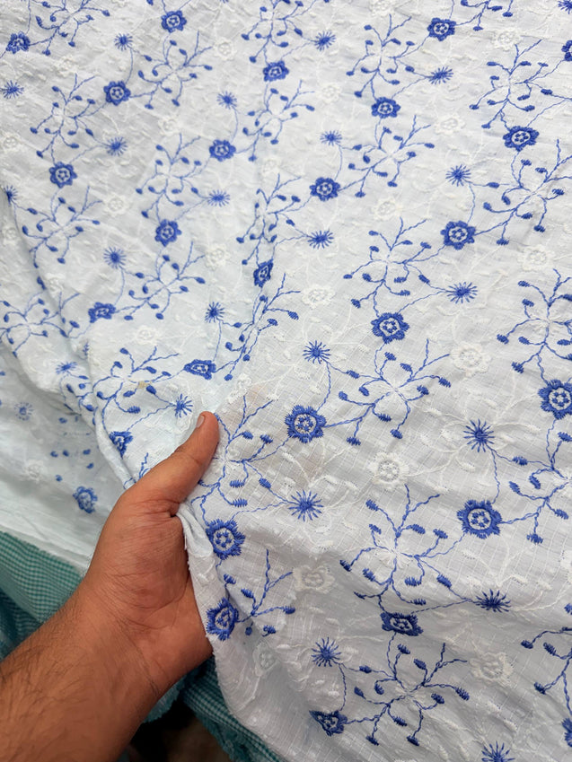 Most Premium Pure Cotton Hakuba Chikankari Fabric (Big WIDTH!!)