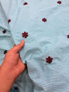 Most Premium Pure Fine Thread Embroidery On Checks Cotton FABRIC (Big WIDTH!!)