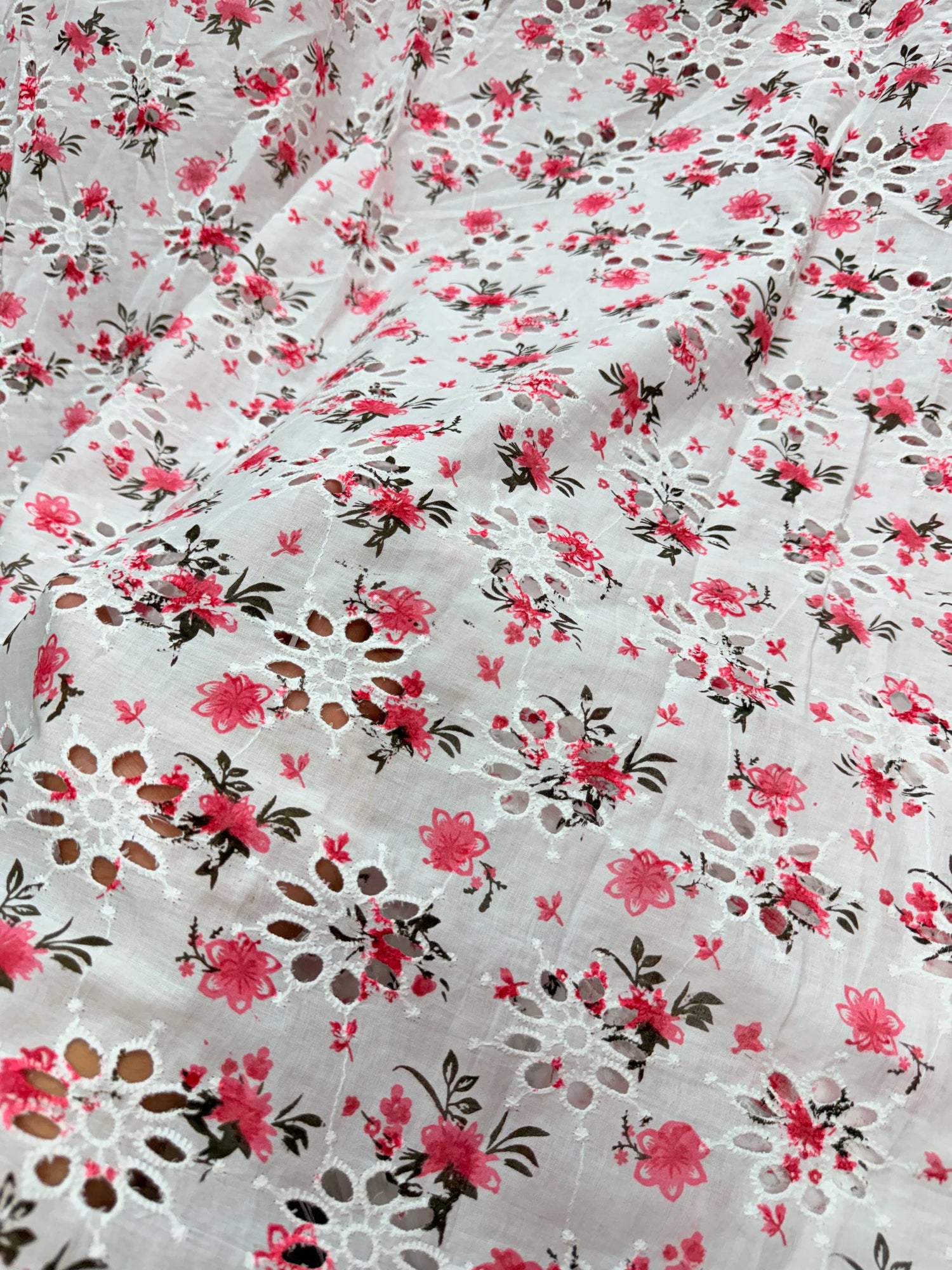 Most Premium Pure Mul Cotton Hakuba Chikankari Printed Fabric (Big WIDTH!!)