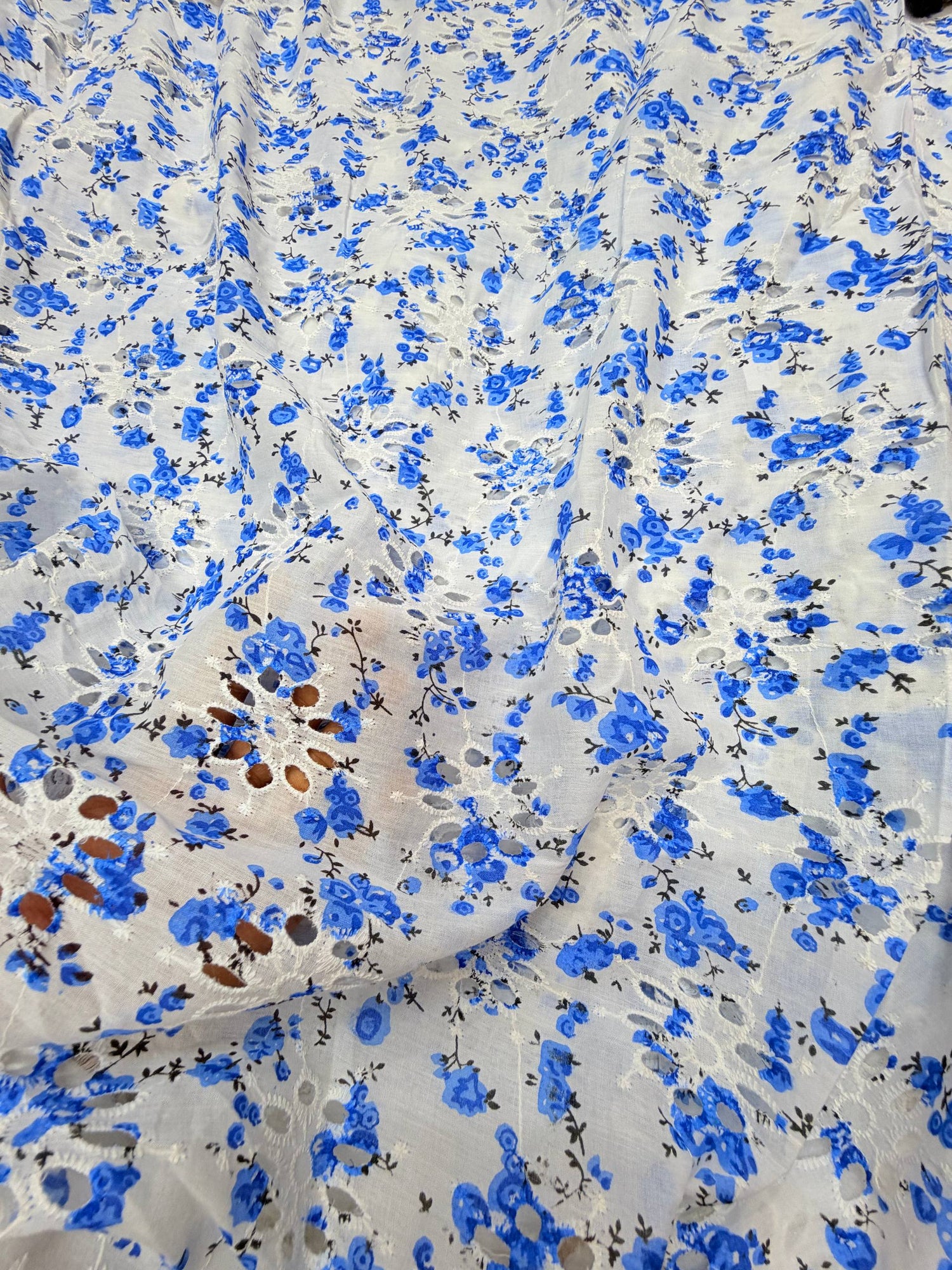 Most Premium Pure Mul Cotton Hakuba Chikankari Printed Fabric (Big WIDTH!!)