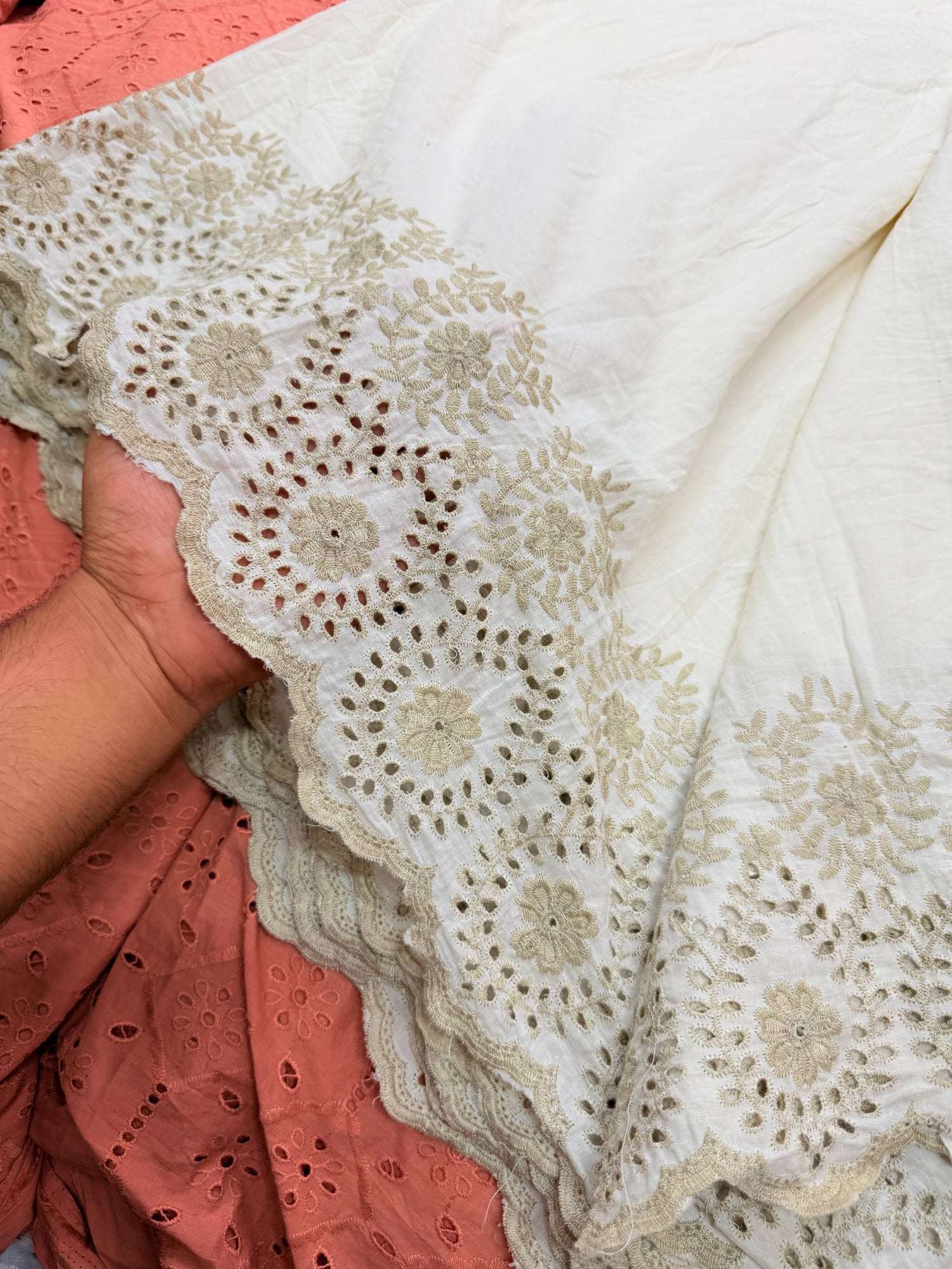 Most Premium Pure Cotton Hakuba Chikankari Fabric (Big WIDTH!!)