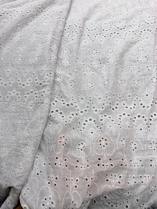 Most Premium Pure Cotton Hakuba Chikankari Fabric (Big WIDTH!!)