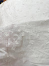 Premium Fine 3D Dori Work With Chikan On Pure  Cotton FABRIC (Big WIDTH!!)  (Dyeable Also)