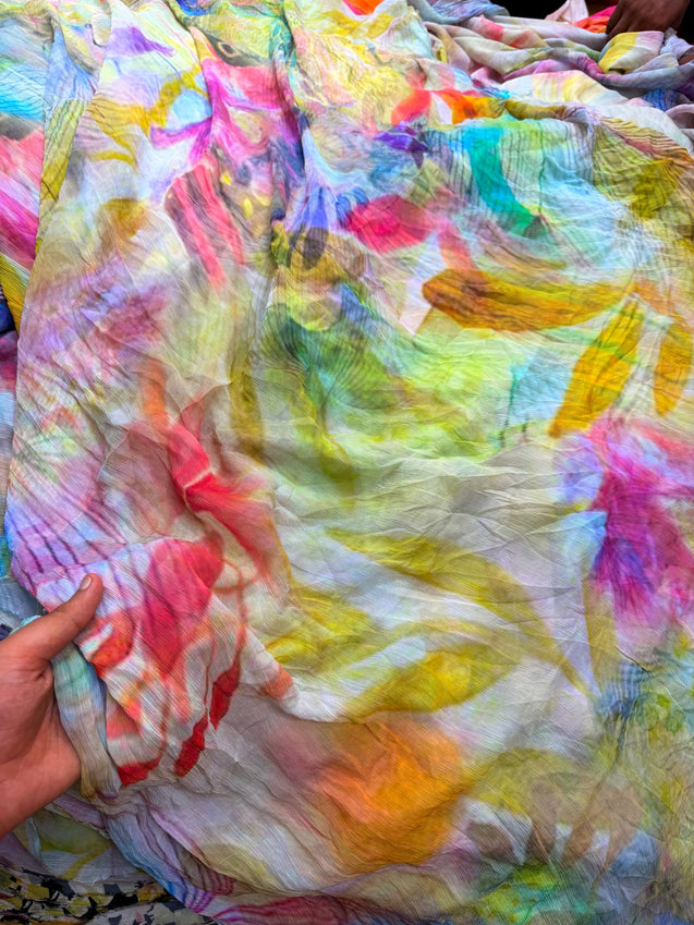 Most Premium Pure Chiffon Chinon FABRIC With Digital PRINTED