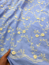 Premium Fine 3D Dori Work With Chikan On Pure  Cotton FABRIC (Big WIDTH!!)