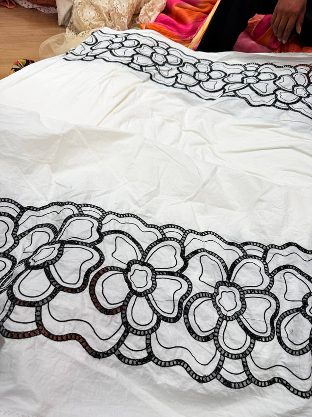 Most Premium Pure Cotton Hakuba Chikankari Fabric (Big WIDTH!!)