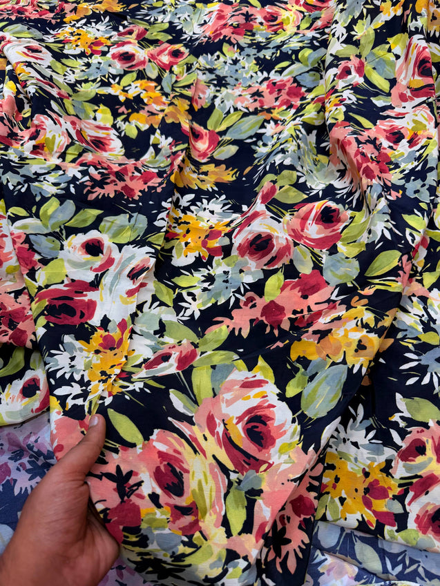 Most Premium BRANDED Pure Natural CREPE PRINTED FABRIC (Big WIDTH!!)