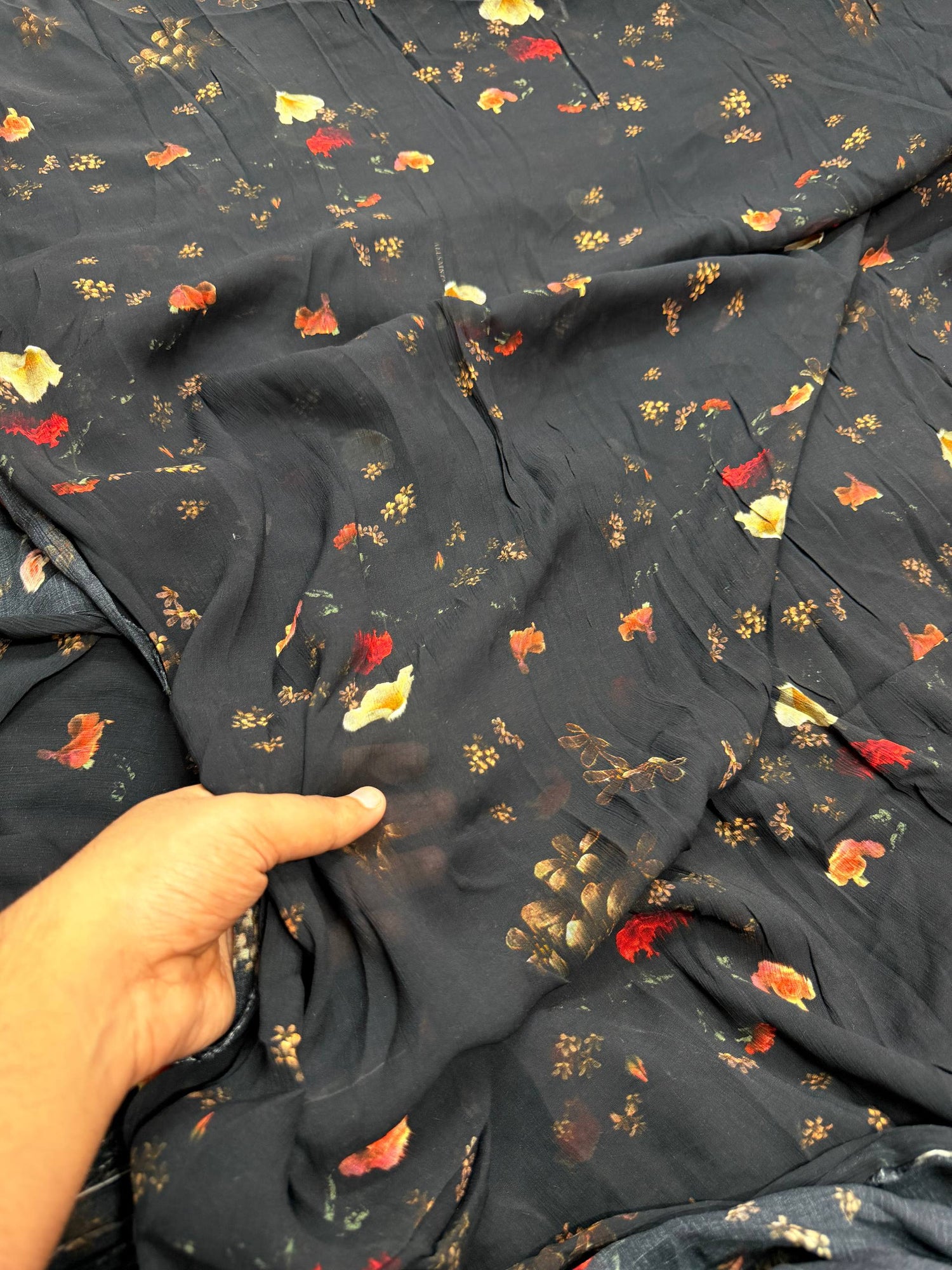 Most Premium Pure Chiffon Chinon FABRIC With Digital PRINTED