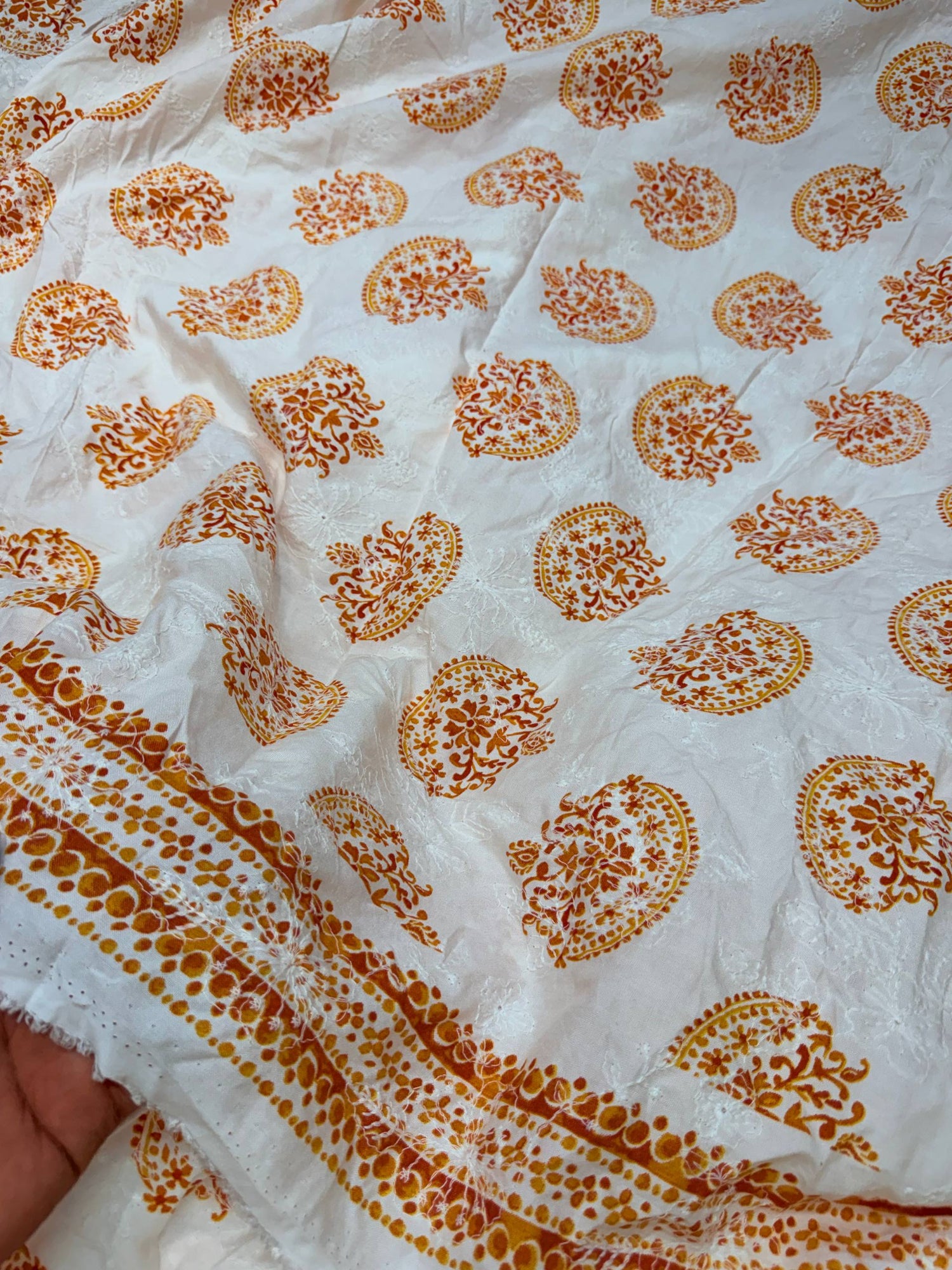 On Discounted PRICES !! Most Premium Hakuba Chikankari Cotton FABRIC (Big WIDTH!!)