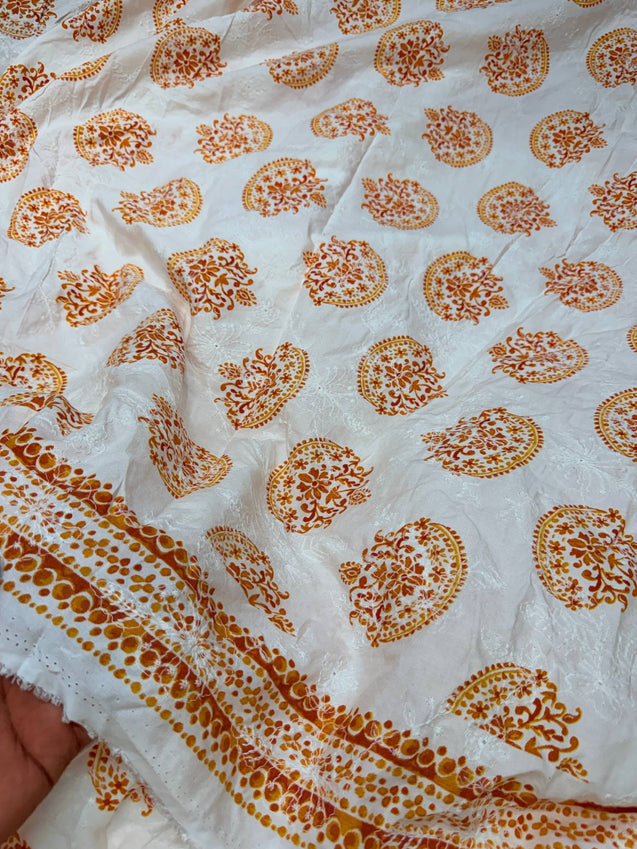 On Discounted PRICES !! Most Premium Hakuba Chikankari Cotton FABRIC (Big WIDTH!!)