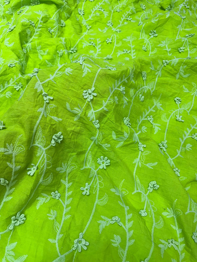 On Discounted PRICES !! Most Premium Hakuba Chikankari Cotton FABRIC (Big WIDTH!!)