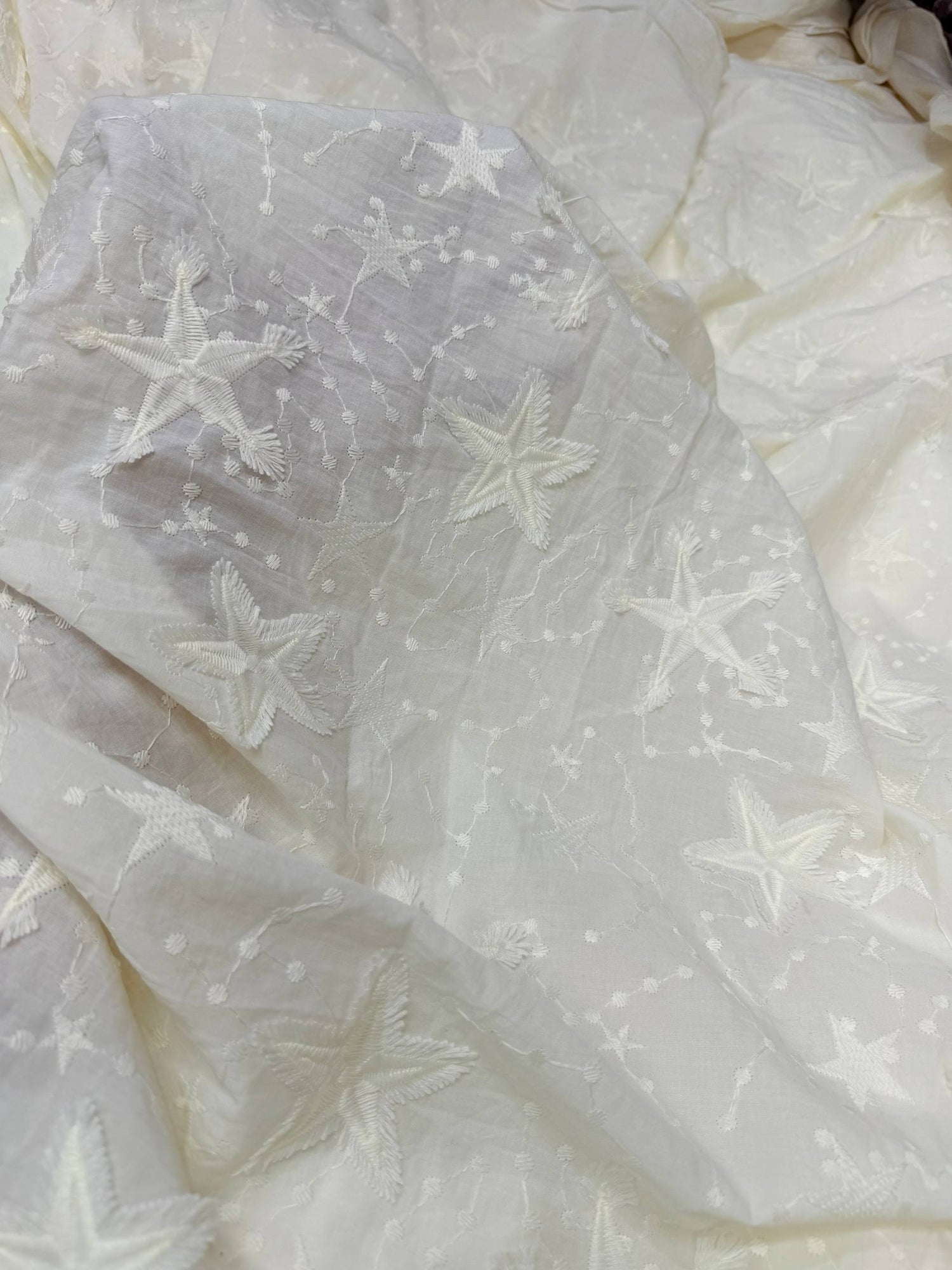 On Discounted PRICES !! Most Premium Hakuba Chikankari Cotton FABRIC (Big WIDTH!!)