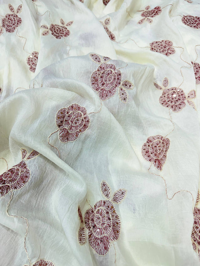On Discounted PRICES !! Most Premium Hakuba Chikankari Cotton FABRIC (Big WIDTH!!)
