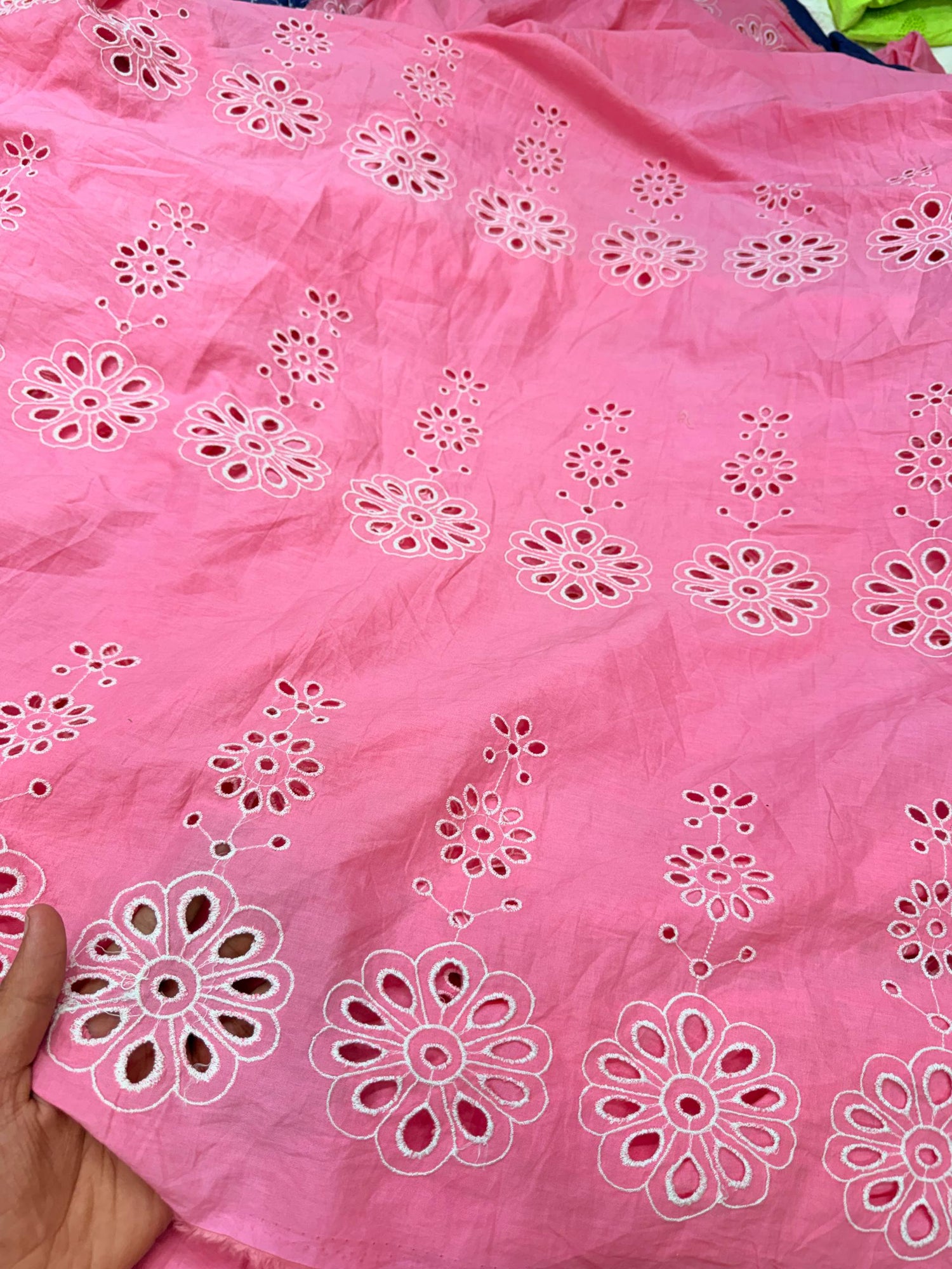 On Discounted PRICES !! Most Premium Hakuba Chikankari Cotton FABRIC (Big WIDTH!!)