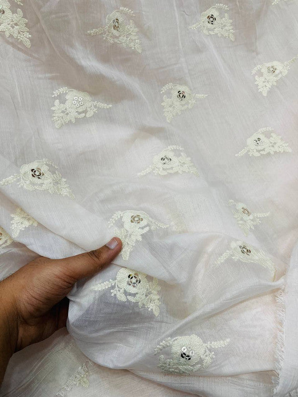 Premium Fine Embroidery On Pure Mul Muslin Cotton FABRIC (Big WIDTH!!)