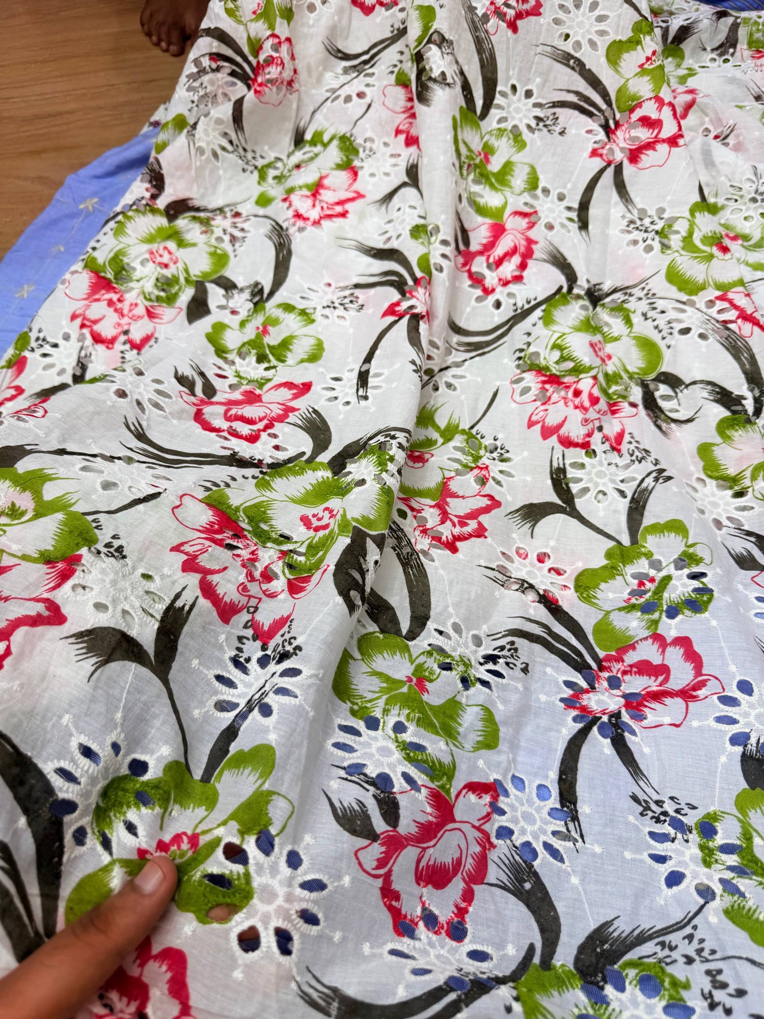 (On Discounted Price) Most Premium Hakuba Chikankari Cotton FABRIC (Big Width!!)