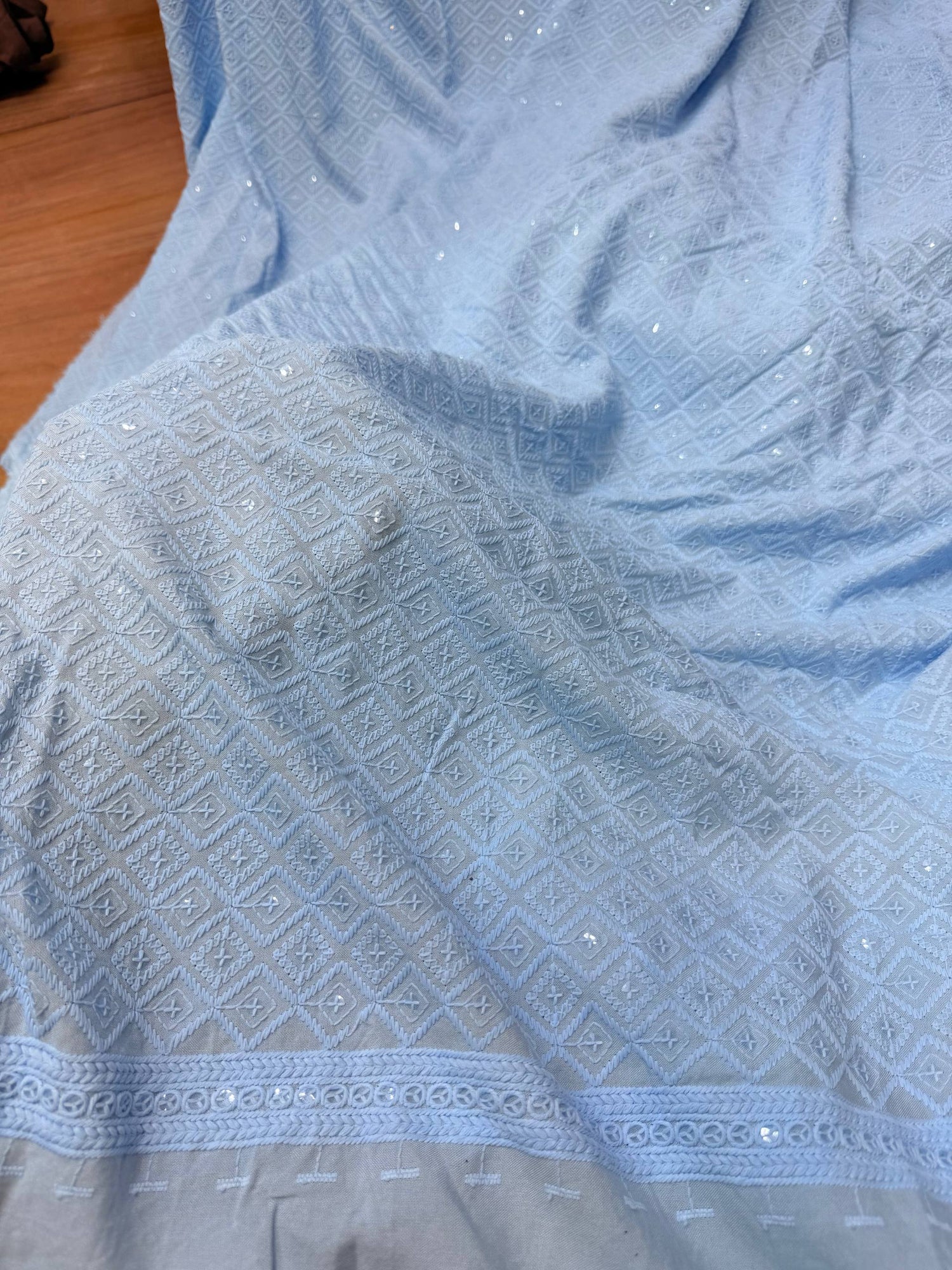 (On Discounted Price) Most Premium Hakuba Chikankari Cotton FABRIC (Big Width!!)