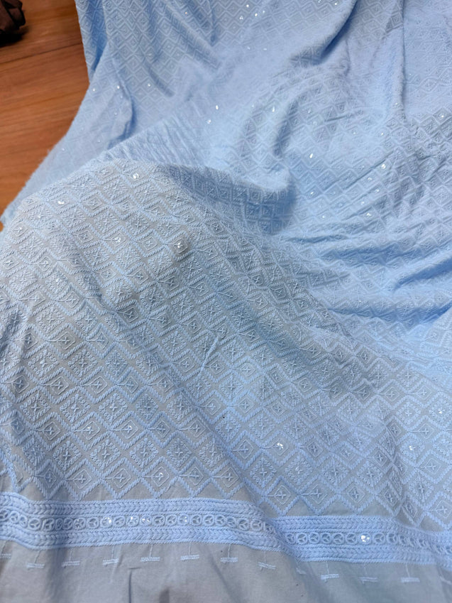 (On Discounted Price) Most Premium Hakuba Chikankari Cotton FABRIC (Big Width!!)