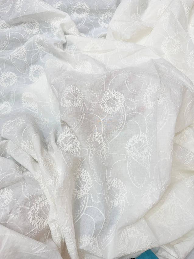 (On Discounted Price) Most Premium Hakuba Chikankari Cotton FABRIC (Big Width!!)