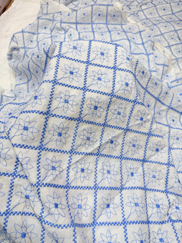 (On Discounted Price) Most Premium Hakuba Chikankari Cotton FABRIC (Big Width!!)