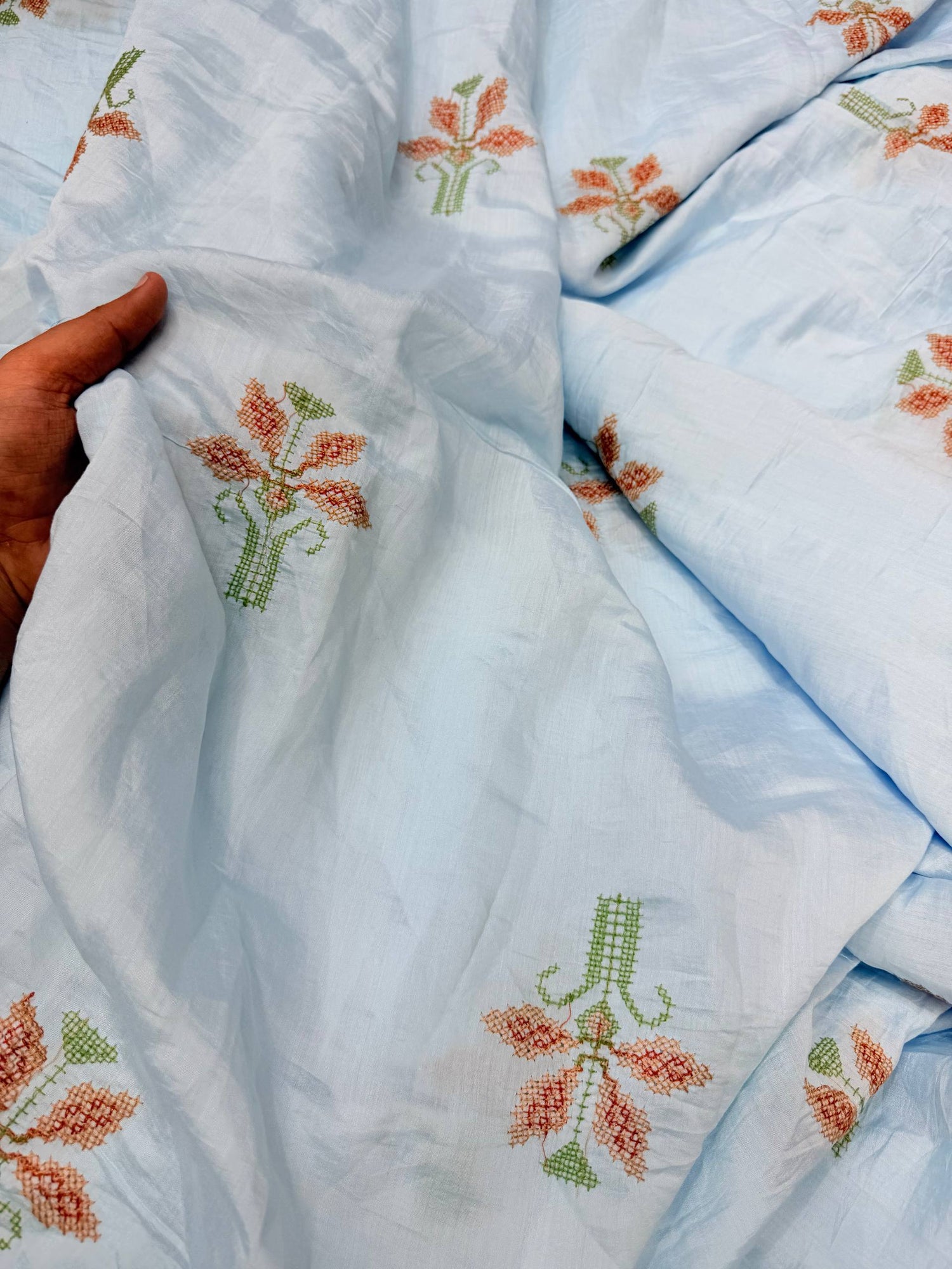 (On Discounted Price) Most Premium Hakuba Chikankari Cotton FABRIC (Big Width!!)