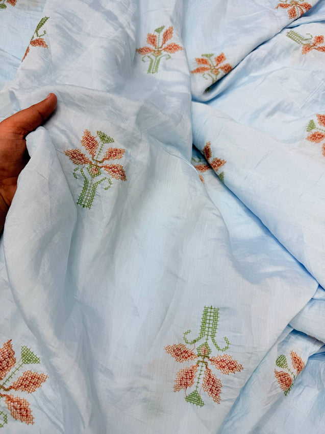 (On Discounted Price) Most Premium Hakuba Chikankari Cotton FABRIC (Big Width!!)