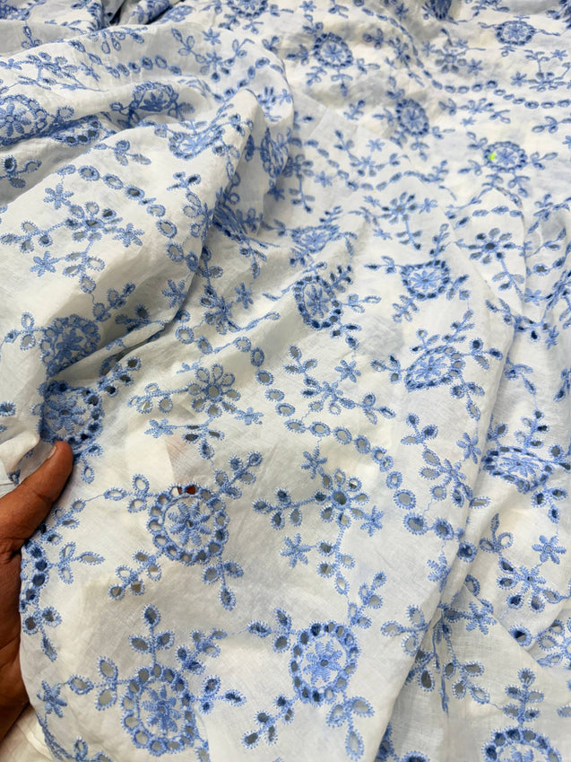 Most Premium Pure Mul Cotton Hakuba Chikankari Fabric