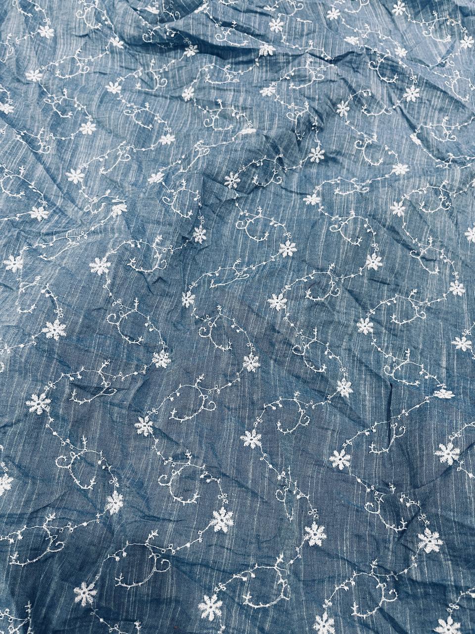 Cut Piece SALE- Premium Designer HAKUBA CHIKANKARI FABRICS IN SALE - Cut SIZE (2) METER