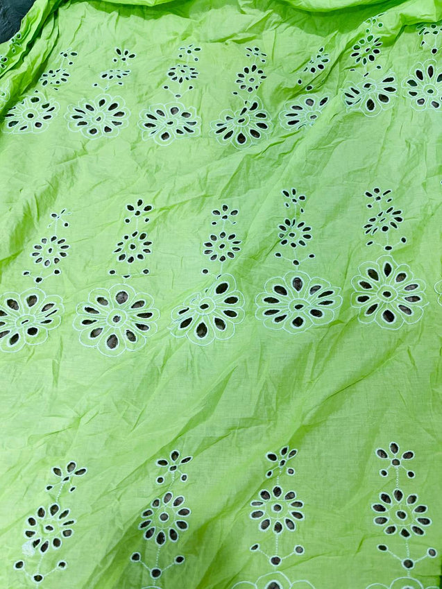 Cut Piece SALE- Premium Designer HAKUBA CHIKANKARI FABRICS IN SALE - Cut SIZE (1.60) METER