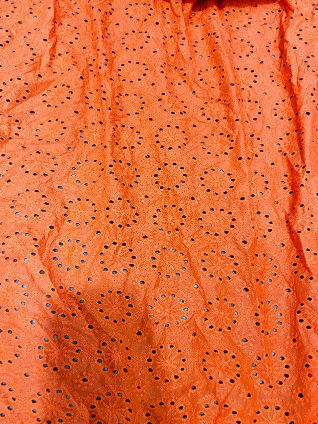 Cut Piece SALE- Premium Designer HAKUBA CHIKANKARI FABRICS IN SALE - Cut SIZE (1) METER