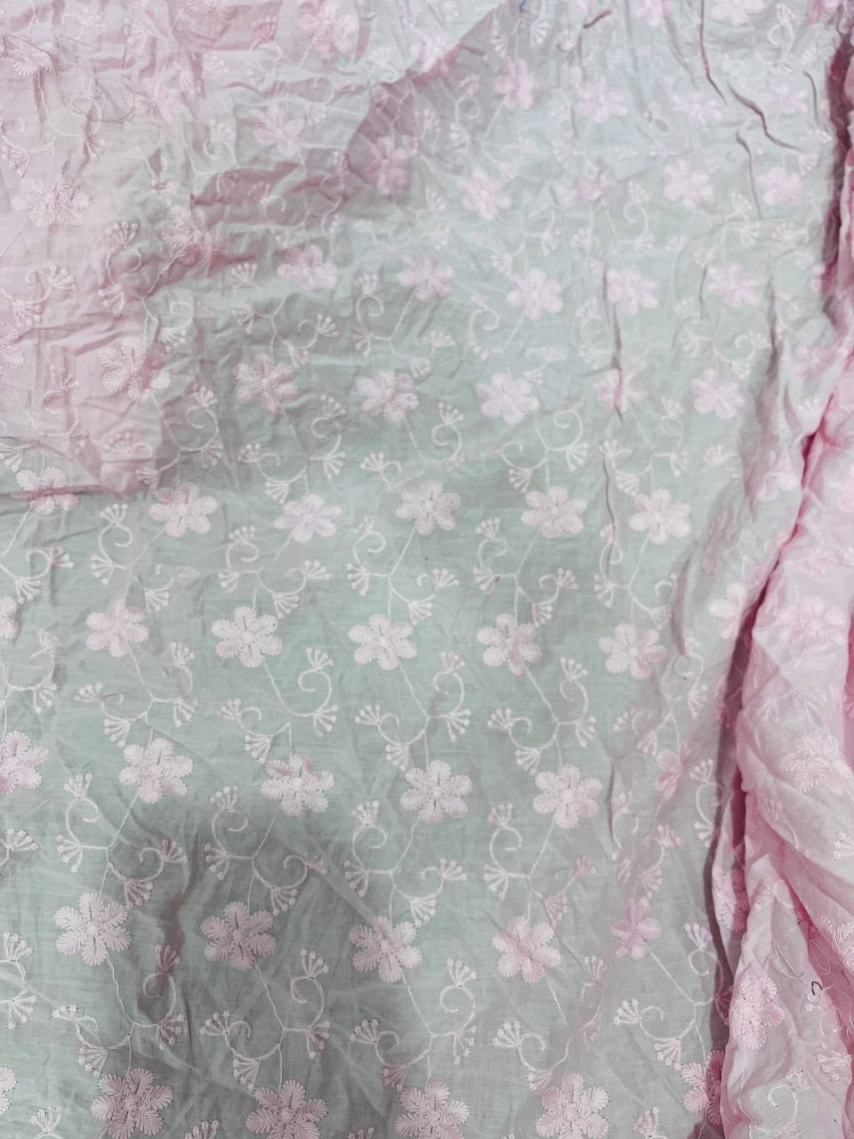 Cut Piece SALE- Premium Designer HAKUBA CHIKANKARI FABRICS IN SALE - Cut SIZE (5) METER