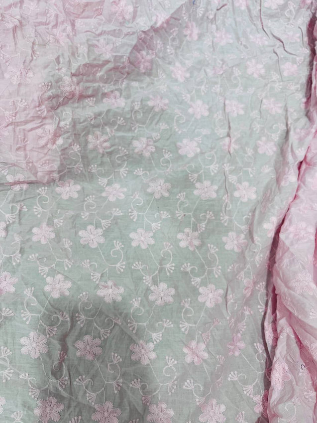 Cut Piece SALE- Premium Designer HAKUBA CHIKANKARI FABRICS IN SALE - Cut SIZE (5) METER