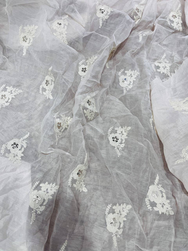 Cut Piece SALE- Premium Designer HAKUBA CHIKANKARI FABRICS IN SALE - Cut SIZE (2.50) METER