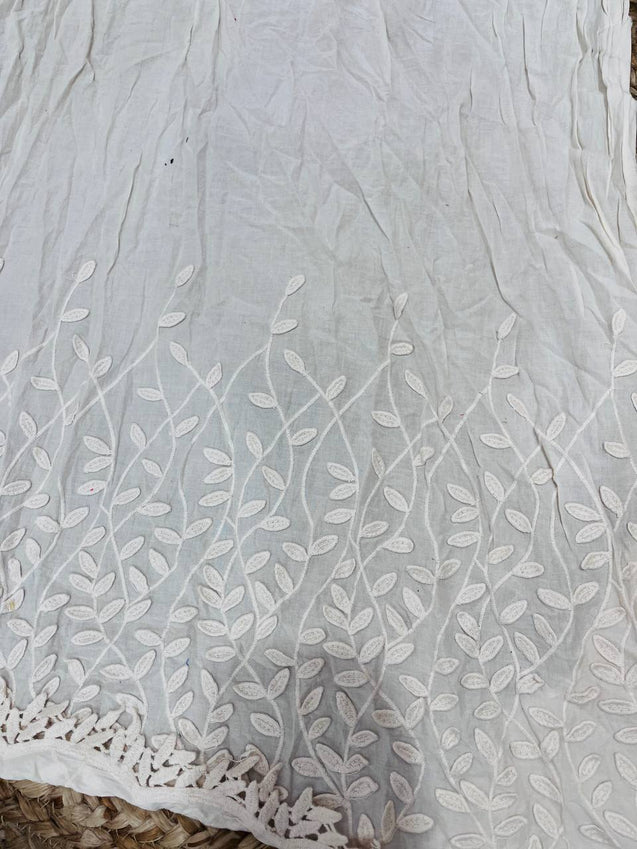 Cut Piece SALE- Premium Designer HAKUBA CHIKANKARI FABRICS IN SALE - Cut SIZE (0.80) METER