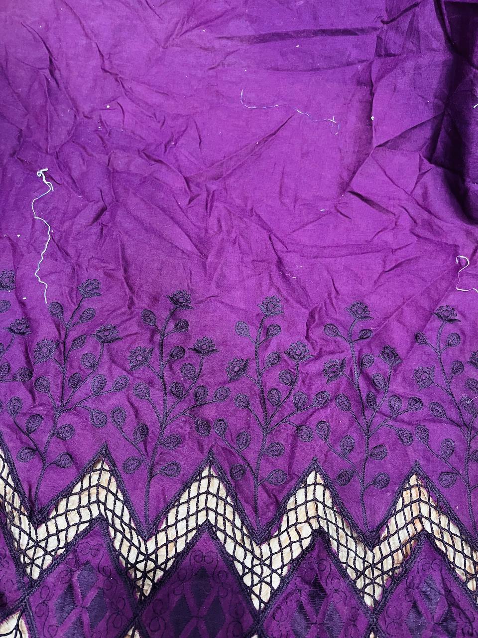 Cut Piece SALE- Premium Designer HAKUBA CHIKANKARI FABRICS IN SALE - Cut SIZE (1) METER