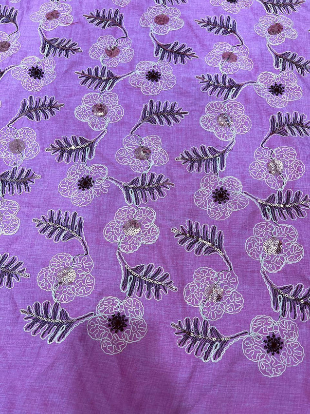 Cut Piece SALE- Premium Designer HAKUBA CHIKANKARI FABRICS IN SALE - Cut SIZE (0.75) METER