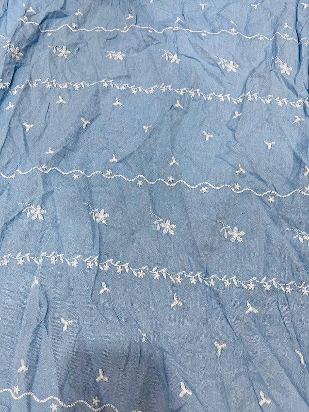 Cut Piece SALE- Premium Designer HAKUBA CHIKANKARI FABRICS IN SALE - Cut SIZE (0.60) METER