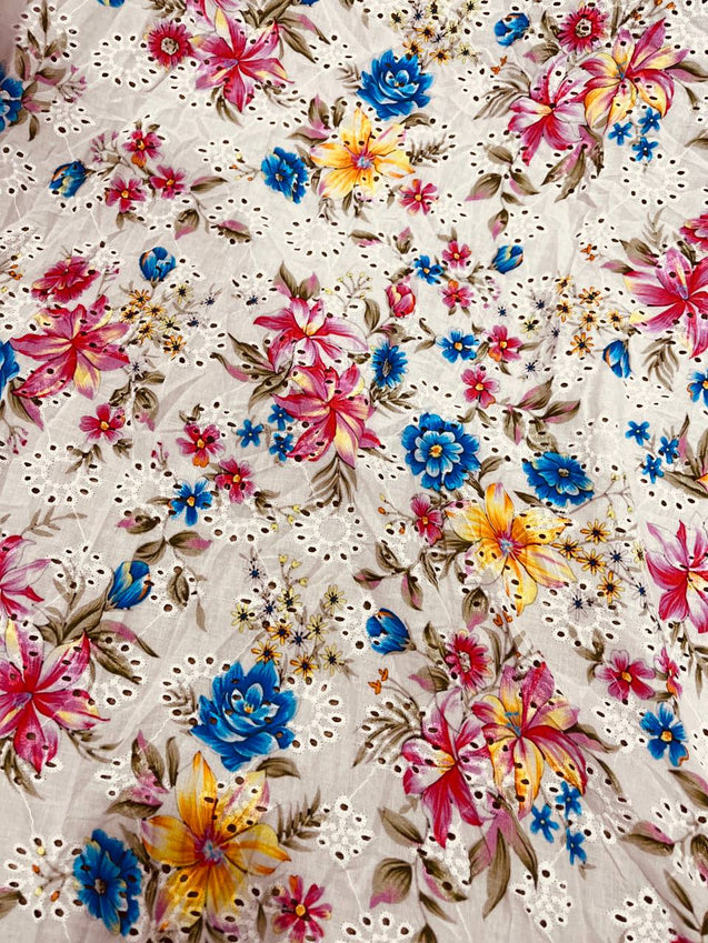 Cut Piece SALE- Premium Designer HAKUBA CHIKANKARI FABRICS IN SALE - Cut SIZE (3.60) METER