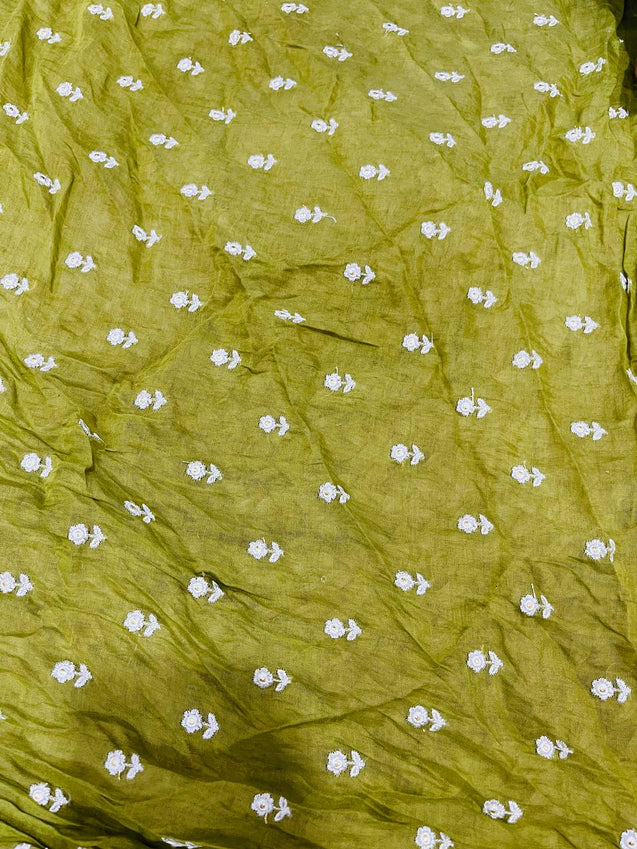 Cut Piece SALE- Premium Designer HAKUBA CHIKANKARI FABRICS IN SALE - Cut SIZE (0.60) METER