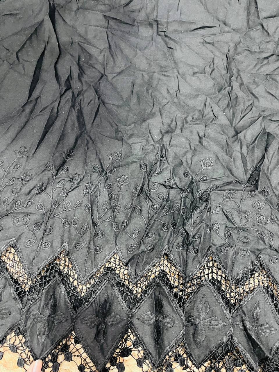 Cut Piece SALE- Premium Designer HAKUBA CHIKANKARI FABRICS IN SALE - Cut SIZE (2) METER