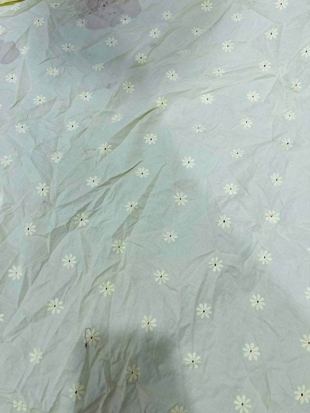 Cut Piece SALE- Premium Designer HAKUBA CHIKANKARI FABRICS IN SALE - Cut SIZE (1) METER