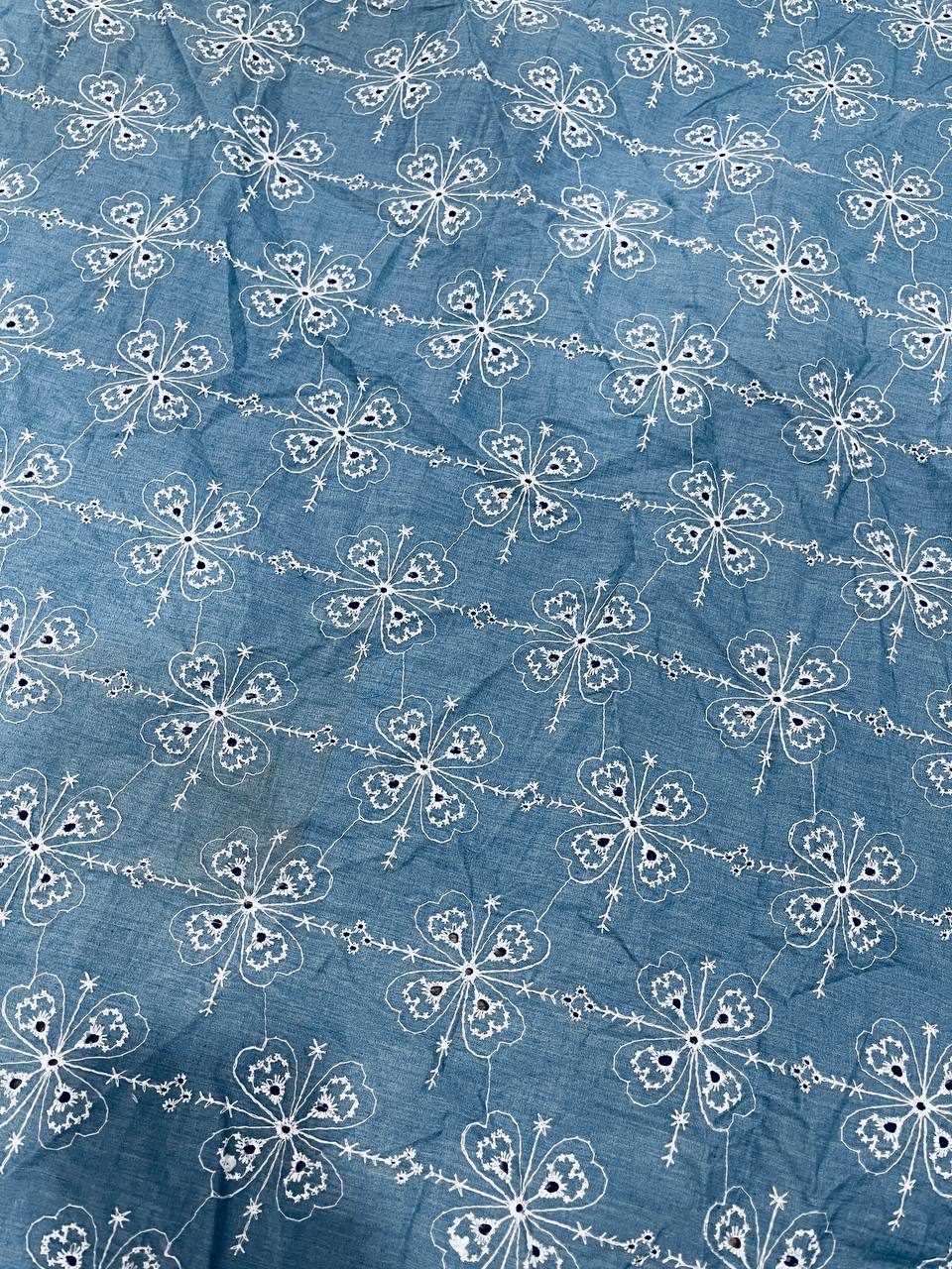 Cut Piece SALE- Premium Designer HAKUBA CHIKANKARI FABRICS IN SALE - Cut SIZE (1.90) METER