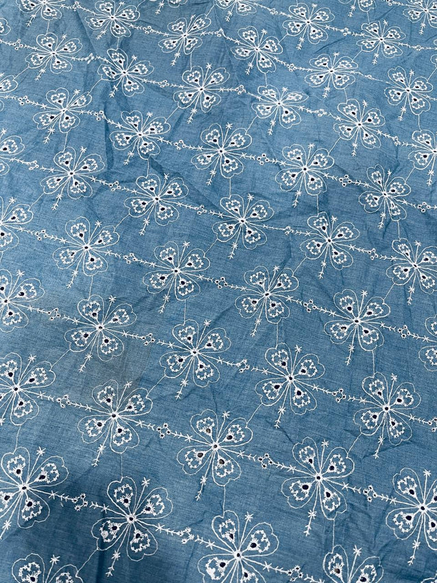 Cut Piece SALE- Premium Designer HAKUBA CHIKANKARI FABRICS IN SALE - Cut SIZE (1.90) METER