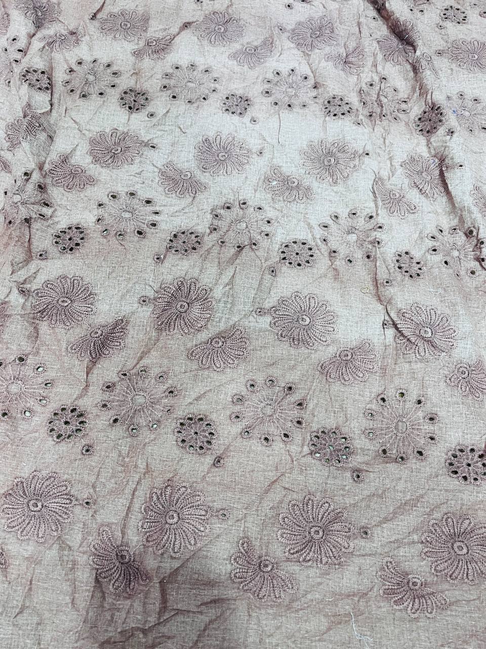 Cut Piece SALE- Premium Designer HAKUBA CHIKANKARI FABRICS IN SALE - Cut SIZE (1.75) METER