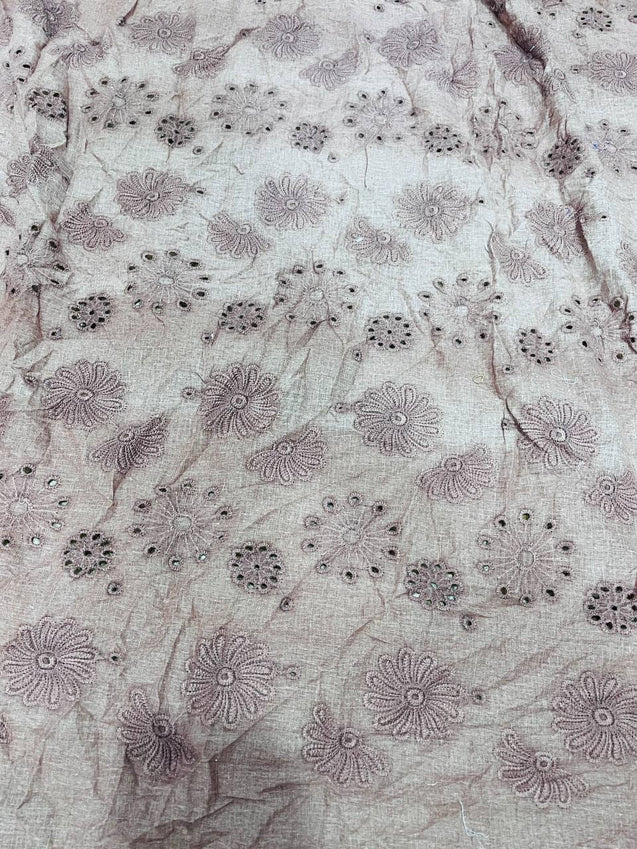 Cut Piece SALE- Premium Designer HAKUBA CHIKANKARI FABRICS IN SALE - Cut SIZE (1.75) METER