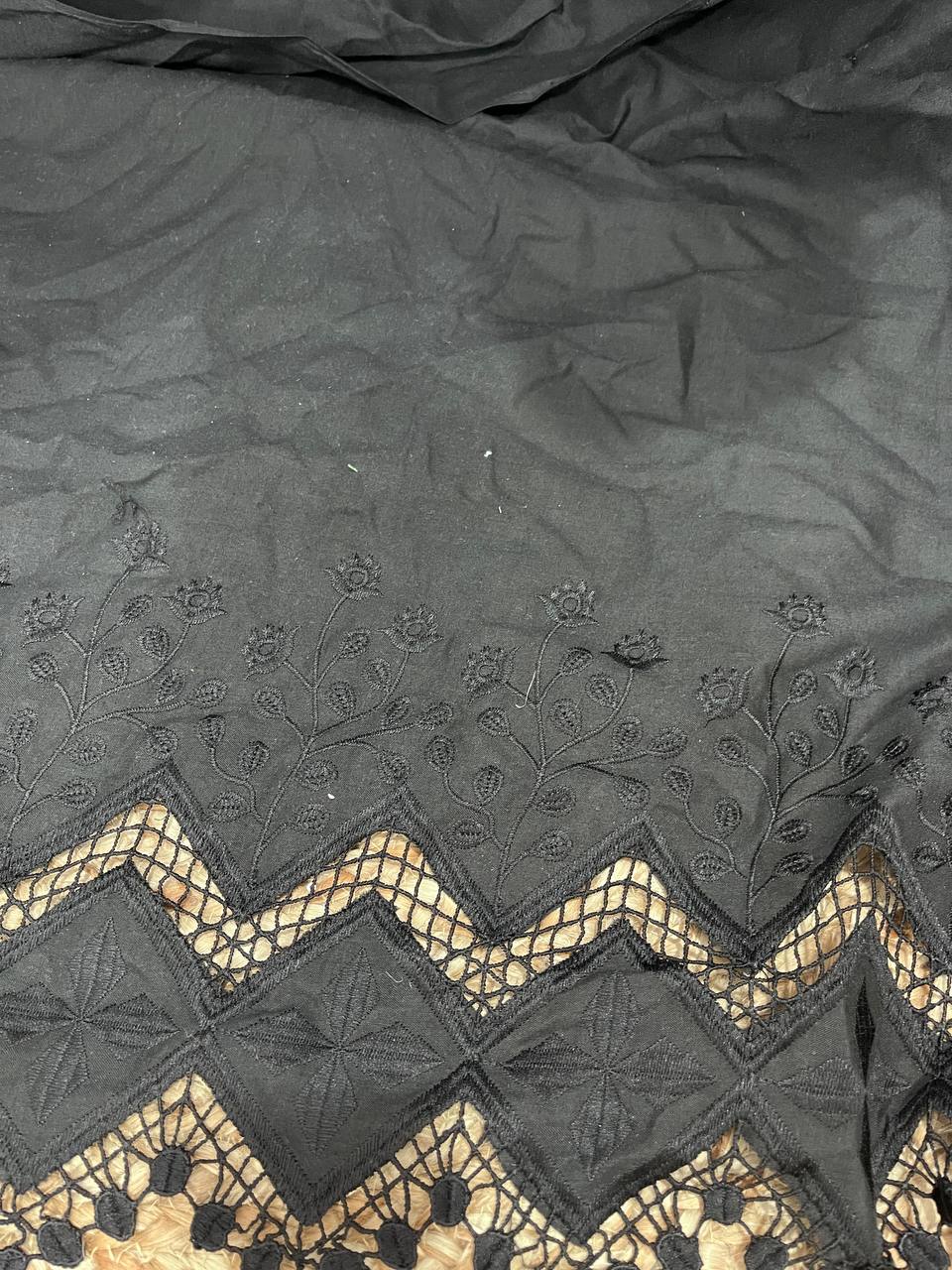 Cut Piece SALE- Premium Designer HAKUBA CHIKANKARI FABRICS IN SALE - Cut SIZE (4) METER