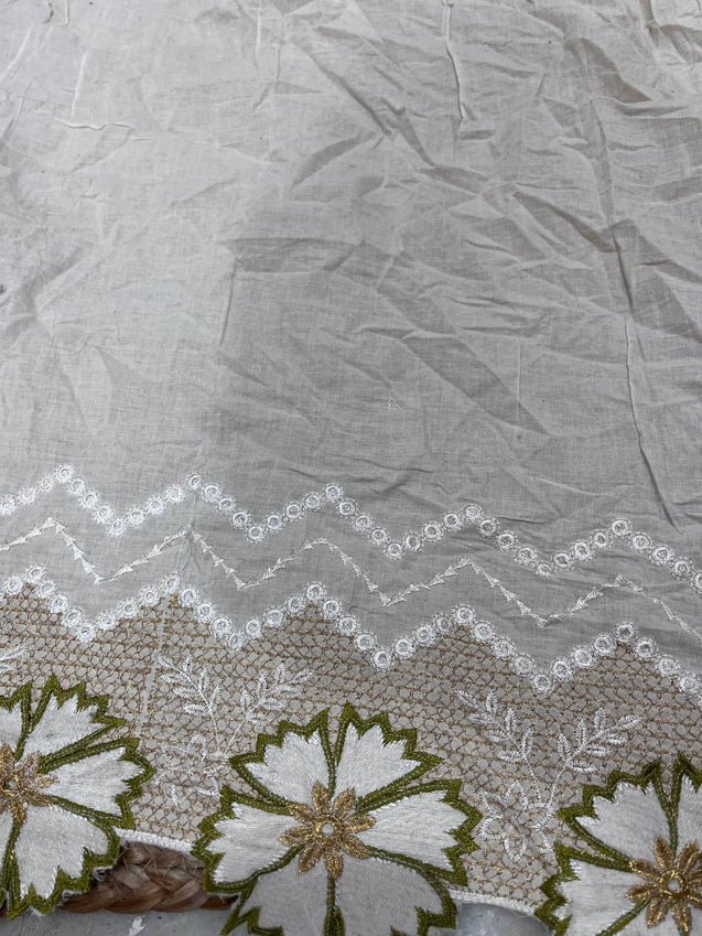 Cut Piece SALE- Premium Designer HAKUBA CHIKANKARI FABRICS IN SALE - Cut SIZE (0.70) METER