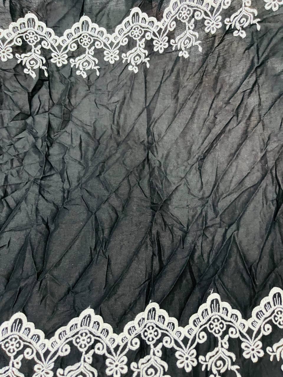 Cut Piece SALE- Premium Designer HAKUBA CHIKANKARI FABRICS IN SALE - Cut SIZE (2) METER