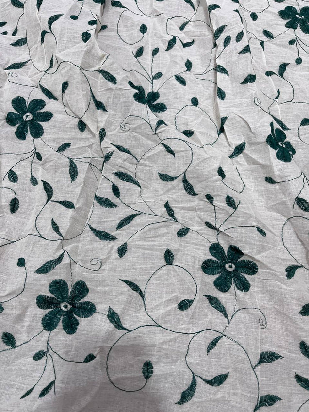 Cut Piece SALE- Premium Designer HAKUBA CHIKANKARI FABRICS IN SALE - Cut SIZE (1.50) METER