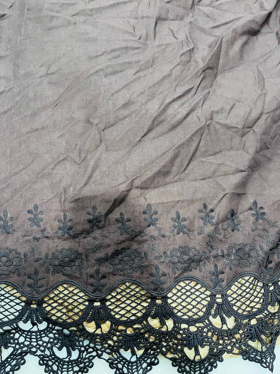 Cut Piece SALE- Premium Designer HAKUBA CHIKANKARI FABRICS IN SALE - Cut SIZE (3.5) METER